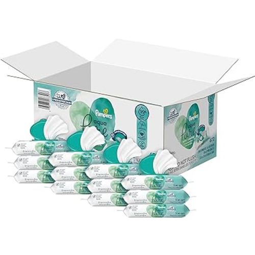 Pampers Aqua Pure Sensitive Baby Wipes - 672 Count, 99% Water, Hypoallergenic, Unscented