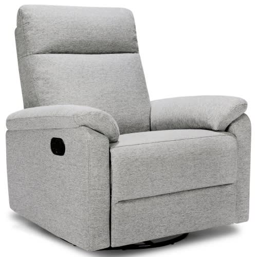 New Haus Suzy Swivel Glider Recliner in Frost Grey