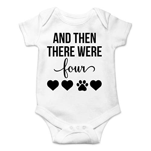 AW Fashions And Then There Were Four Baby Bodysuit Cute Newborn Boy Outfit Funny Baby Romper Girl Clothes