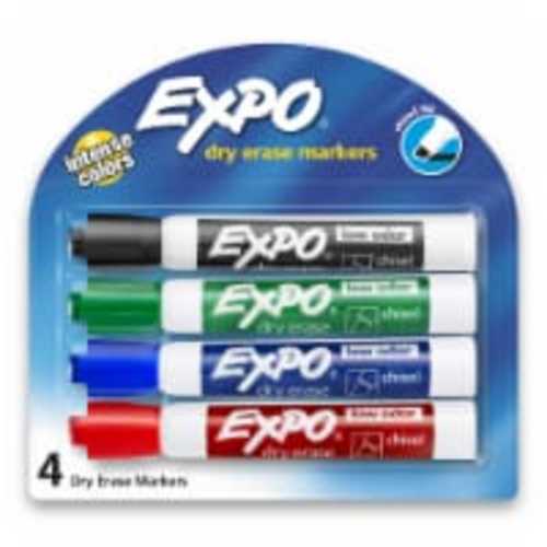Expo® Non Toxic Chisel Tip Dry-erase Markers, 4 pk