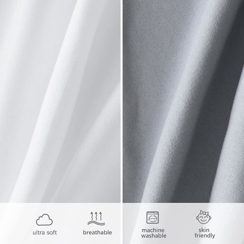 4-Pack Fitted Crib Sheets for Boys and Girls - Breathable, Soft Microfiber Baby Sheets in Grey, Navy and White - Navy Cloud & Grey Arrowhead