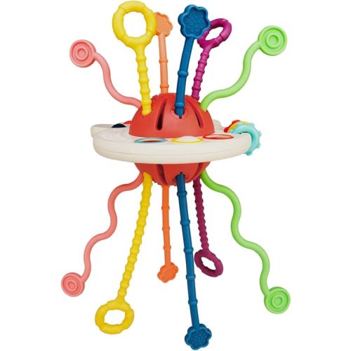 Montessori Toys for Babies, Food Grade Silicone Pull String |Baby Sensory Teething Toys, Fine Motor Skill, Travel Toys, Birthday Gifts for Infant Boys Girls 18 Months