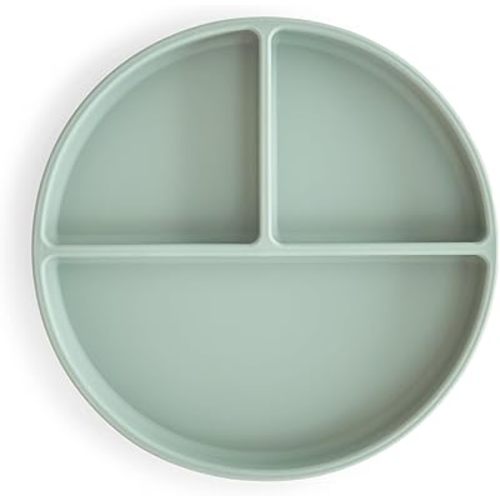 mushie Silicone Suction Plate | BPA-Free Non-Slip Design (Cambridge Blue)