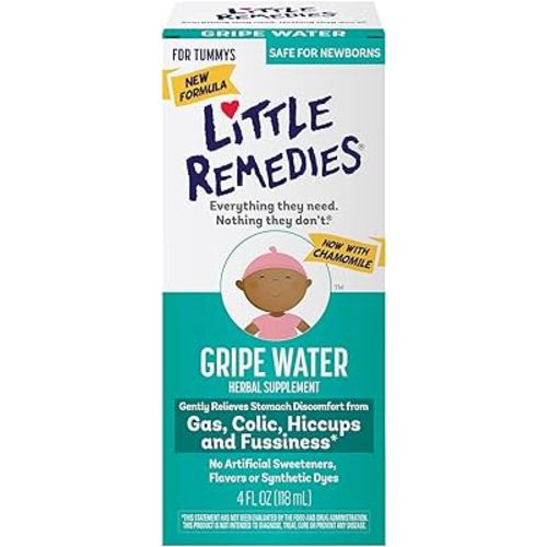 Little Remedies Gripe Water-No Alcohol, Sodium Bicarbonate, Artificial Color & Gluten Free-Safe for Newborns, 4 Fl. Oz (Pack of 1)