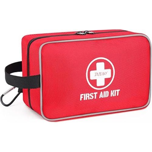 330 Piece First Aid Kit, Premium Waterproof Compact Trauma Medical Kits for Any Emergencies, Ideal for Home, Car, Travel, Camping, Hiking, Truck, Office, Sports (Red)