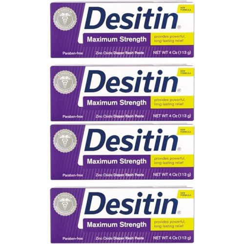 Desitin Diaper Rash Paste, Maximum Strength, 4 Ounces (Pack of 4)