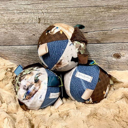 Mallard Duck Hunting Tag Sensory Ball with Rattle | BabyBundles by Maddy