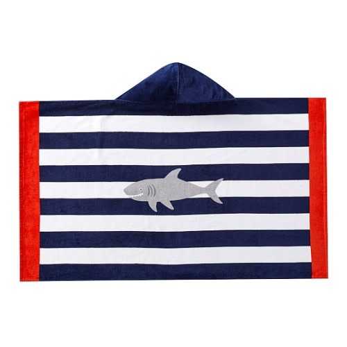 Shark Stripe Beach Hooded Towel | Pottery Barn Kids