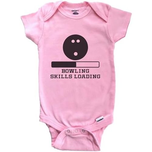 Bowling Skills Loading Funny Bowler Humor Baby Bodysuit (100% Cotton)