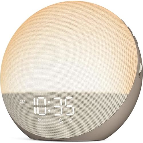Sunrise Alarm Clock White Noise Machine: Natural Wake Up Light - Dimmable Clock with Bluetooth Speaker for Bedroom - 25 Sleep Sounds for Baby Adults Kids Cocoa