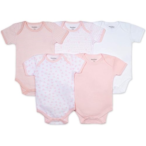 Burt's Bees Baby baby-boys Bodysuits, 5-pack Short & Long Sleeve One-pieces, 100% Organic Cotton - 0-3 Months - Blossom Prints