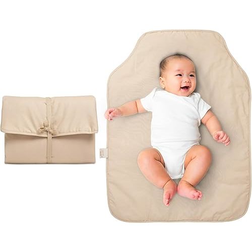 Natemia Baby Portable Diaper Changing Pad - Portable Changing Pad for Baby, Flexible Design for Travel, Machine Washable Percale Cotton, Made in Turkey, Baby Essentials