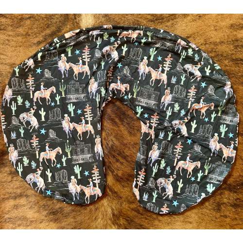 Black Wild West baby boppy pillow cover