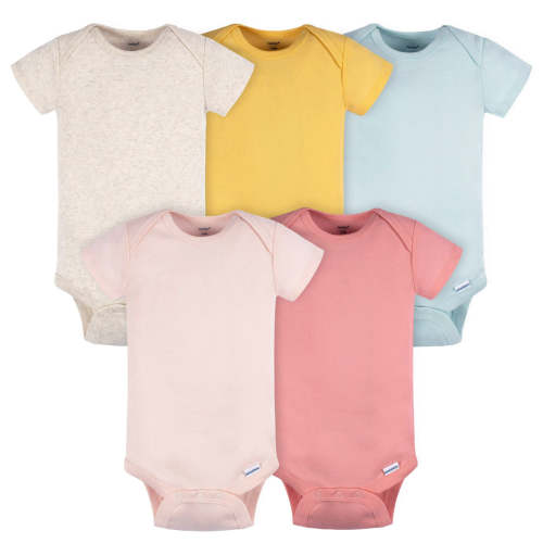 5-Pack Baby Neutral Blue/ Pink Short Sleeve Onesies® Bodysuits – Gerber Childrenswear