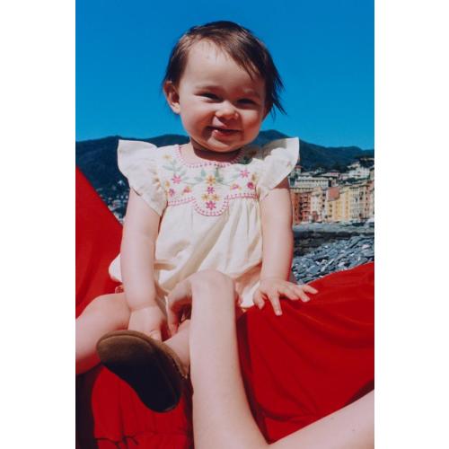 DRESS AND BLOOMERS WITH EMBROIDERED FLORAL DETAIL - Ecru | ZARA United States
