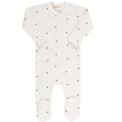 Ely's & Co. Baby Cotton Ribbed Zipper Footie