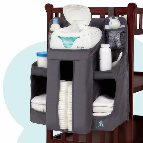 hiccapop Nursery Organizer and Baby Diaper Caddy | Hanging Diaper Organization Storage for Baby Essentials | Hang on Crib, Changing Table or Wall