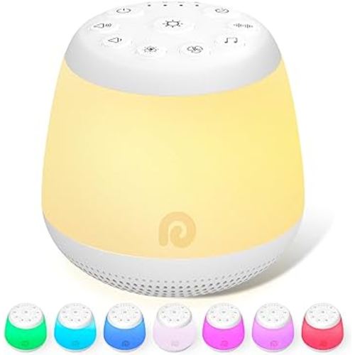 Dreamegg White Noise Machine - Portable Sound Machine Baby for Sleeping with 8 Adjustable Night Light, 24 Sleep Sounds for Baby Kids Adults, Timers & Memory Function Portable for Home Travel