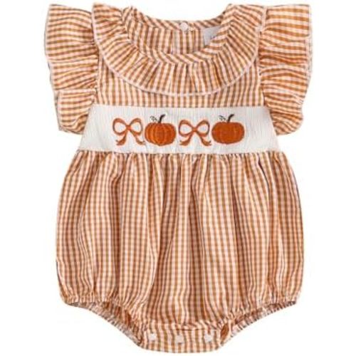 My First Halloween Baby Girl Outfit Infant Pumpkin Bubble Romper Smocked Onesie Newborn Pumpkin Fall Clothes