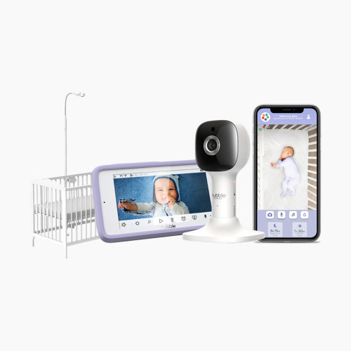 Hubble Connected Nursery Pal Crib Edition: 5" Smart HD Baby Monitor with Night Light, Touch Screen Viewer & Crib Mount