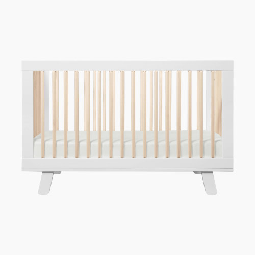 babyletto Hudson 3-in-1 Convertible Crib with Toddler Bed Conversion Kit - White/Washed Natural