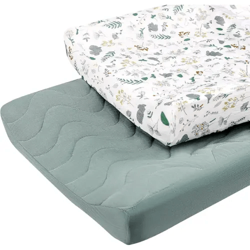Baby Changing Pad Cover, Muslin Diaper Changing Table Pad Cover, Soft Changing Pad Sheets for Girls and Boys, Quilted and Breathable Changing Table Covers.