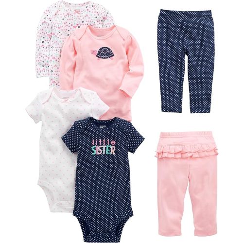 Simple Joys by Carter's baby-girls 6-piece Bodysuits (Short and Long Sleeve) and Pants Set