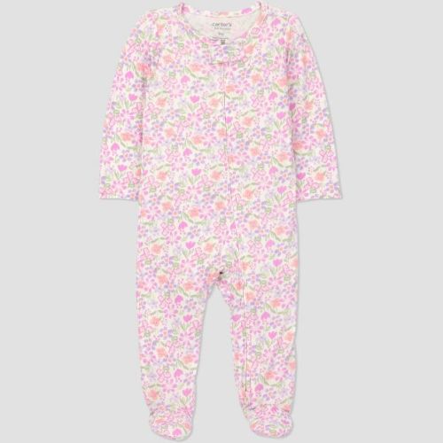 Carter's Just One You® Baby Girls' Comfy Soft Floral Sleep N' Play - Pink Floral Newborn