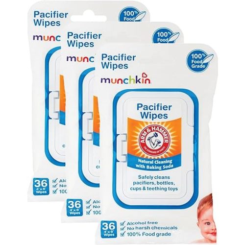 Munchkin Arm and Hammer Pacifier Wipes, White, 108 Count