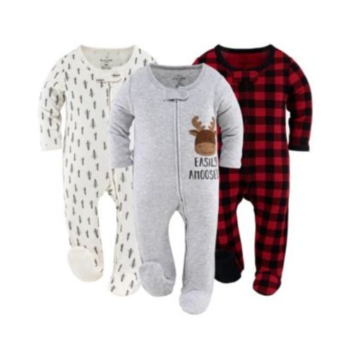 Baby Boys Sleep N Play Footed Pajamas Girls, 3 Pack, Newborn to 9 Months