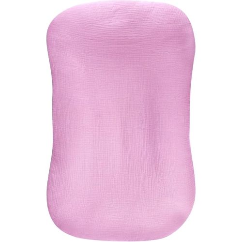 Hooyax Muslin Baby Lounger Cover Soft Organic Cotton Slipcover Fits Newborn Lounger for Baby Boys and Girls (Lavender)