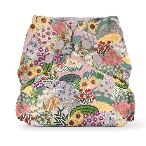 Esembly Cloth Diaper Cover - Reusable Swim Diaper, Waterproof, Breathable - Adjustable Outer Layer Over Absorbent Inner for Blowout Protection - Botanic Garden, Size 1 (7-17lbs)