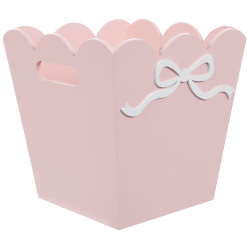 Pink & White Bow Wood Box