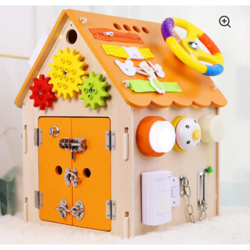 Montessori Busy House, Wooden Busy Board Toy for Toddlers, Preschool Learning Educational Toys, Sensory Board for Life Skills and Fine Motor Skill Learning, Best Gifts for 3+ Year Old Boys & Girls | Shinymarch – shinymarch.com