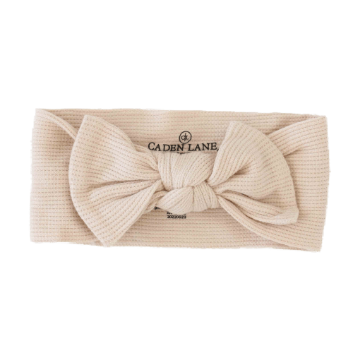 Oatmeal Waffle Bamboo Knit Large Bow Headwrap