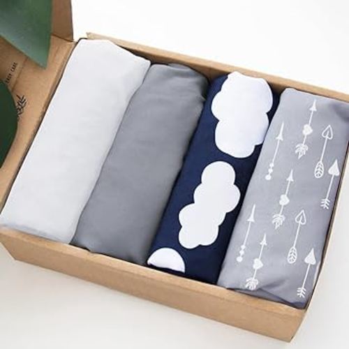 Baby Bassinet Sheets 4 Pack Compatible with ANGELBLISS (3 in 1), QUTANIX, Uuoeebb 4 in 1 Bedside and Papablic Baby Bassinet, Ultra Soft & Skin-Friendly, Washer & Dryer, 20" x 33"