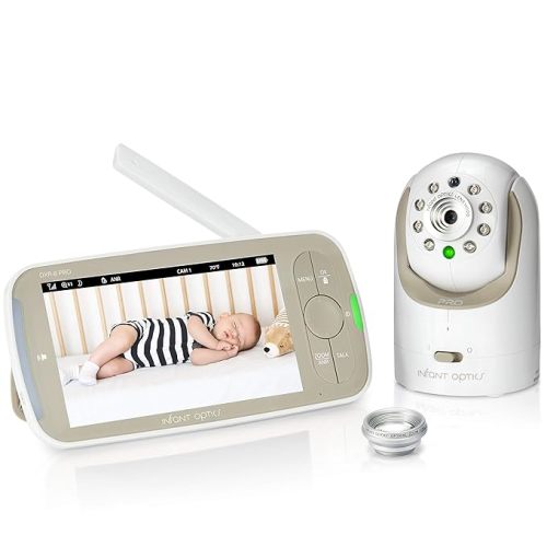Infant Optics DXR-8 PRO Video Baby Monitor, 720P HD Resolution 5" Display, Patent-Pending A.N.R. (Active Noise Reduction), Pan Tilt Zoom, and Interchangeable Lenses