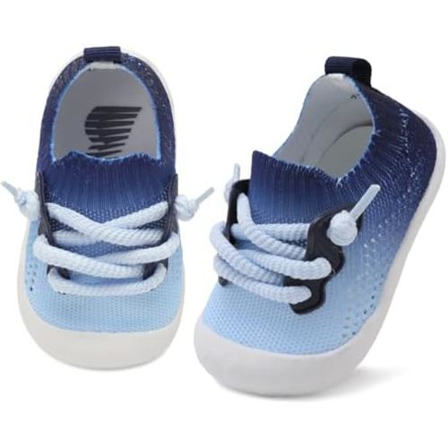 BARERUN Baby Shoes Baby First Walking Shoes Infant Sneakers Wide Barefoot Slip on Soft Sole Boys Girls Crib Shoe Toddler Breathable Lightweight House Socks