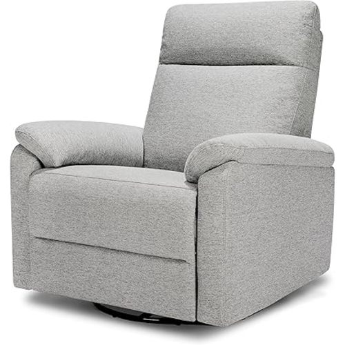 DaVinci Suzy Electronic Swivel Recliner with USB Port in Frost Grey, GREENGUARD Gold & CertiPUR-US® Certified