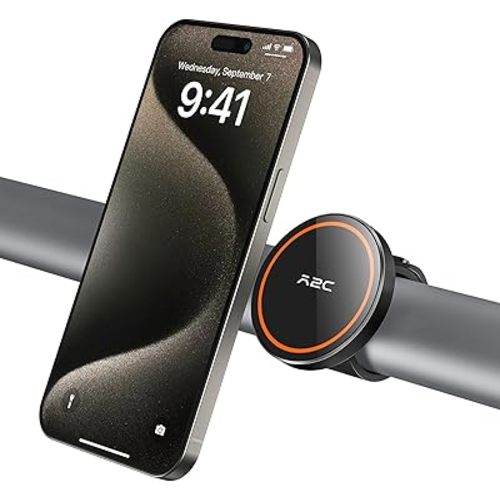 A2C Stroller Phone Holder Compatible with MagSafe - Peloton Phone Mount with 17 N54 Strong Magnets Adjustable Silicone Strap for Fitness Gym Equipment, Peloton Exercise Bike, Shopping Cart, Golf Cart