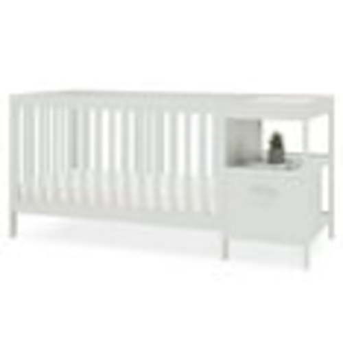 Delta Children Alice 5-in-1 Convertible Crib and Changer - Greenguard Gold Certified, Moonstruck Grey