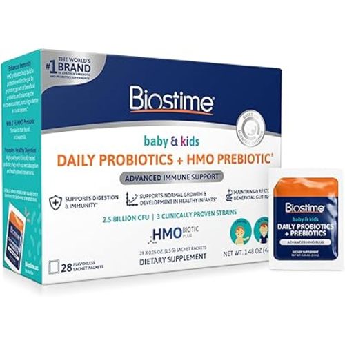 Biostime Baby Probiotic for Kids with HMO & Prebiotic Fiber | Immune Support | Constipation Relief and Digestion Support Probiotics for Kids, Toddlers and Infants - 28 Powder Packets