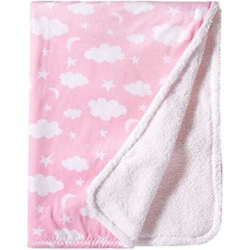 SpaSilk Baby Boys Velboa Fleece Blanket with Thick Stitch Trim