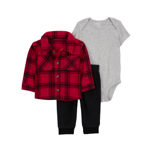 Baby 3-Piece Plaid Fleece Little Jacket Set - Carter's | Carter's