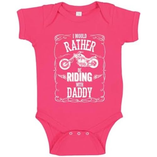 I'd Rather Be Riding with Daddy Baby Bodysuit One Piece Infant Romper or Toddler T-Shirt