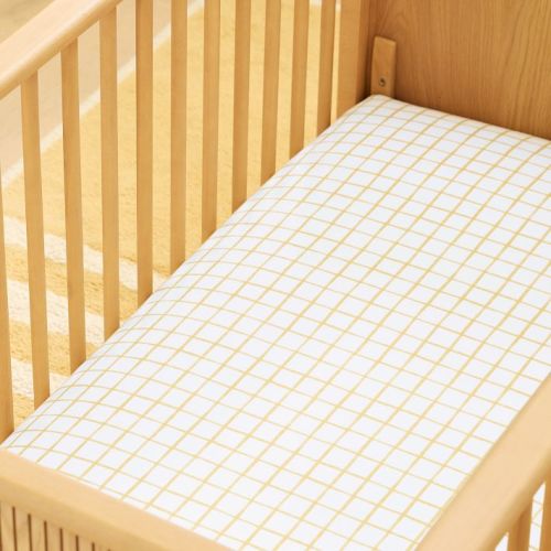 Organic Painterly Grid Crib Fitted Sheet