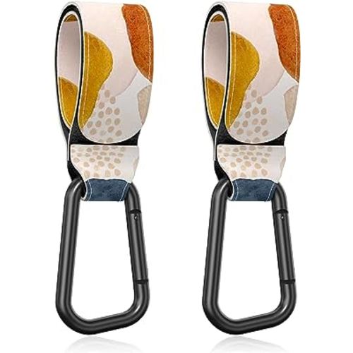 Baby Stroller Hooks for Hanging Bags, Universal Stroller Clips Accessories, Mommy Hook for Diaper Bag, Shopping Cart, Purse, Backpack - 2 Pack, Abstract Spots