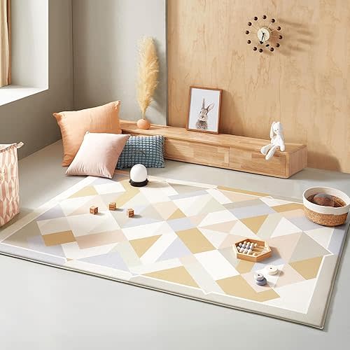 Tiny Land Baby Crawling Mat Reversible Baby Play Mat 78" X 55" Waterproof Non-Slip Larger Playmat Odorless Foam Floor Mat for Infants,Toddlers(Modern Zoo Oasis)
