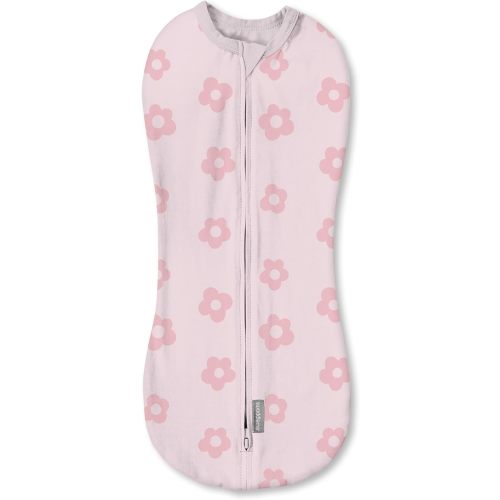 SwaddleMe by Ingenuity Compression Swaddle Pod, Two-Way Zipper for Easy Changes, Improves Sleep & Calms Startle Reflex, 0-2 Months, 2-Pack - Flower Confetti