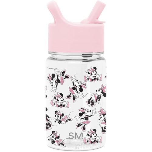 Simple Modern Disney Minnie Mouse Kids Water Bottle Plastic BPA-Free Tritan Cup with Leak Proof Straw Lid | Reusable and Durable for Toddlers, Girls | Summit Collection | 12oz, Minnie Mouse Retro